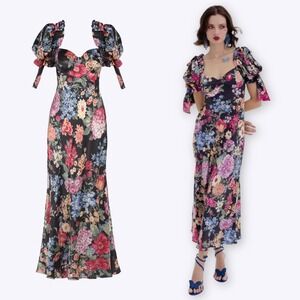 Selkie The Puck Poet Silk Slip Dress - Size Small